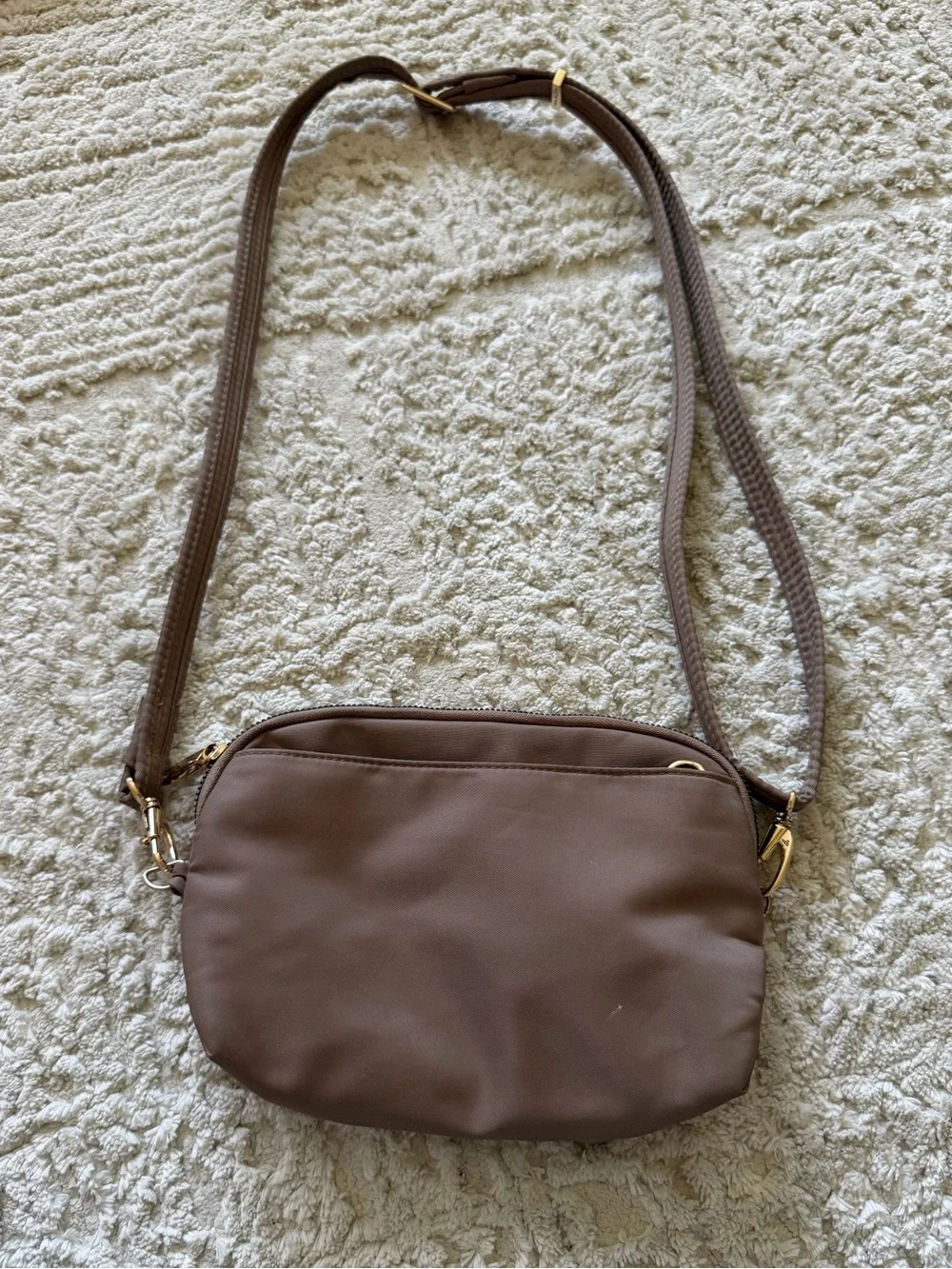 brown Travelon Anti-Theft crossbody bag